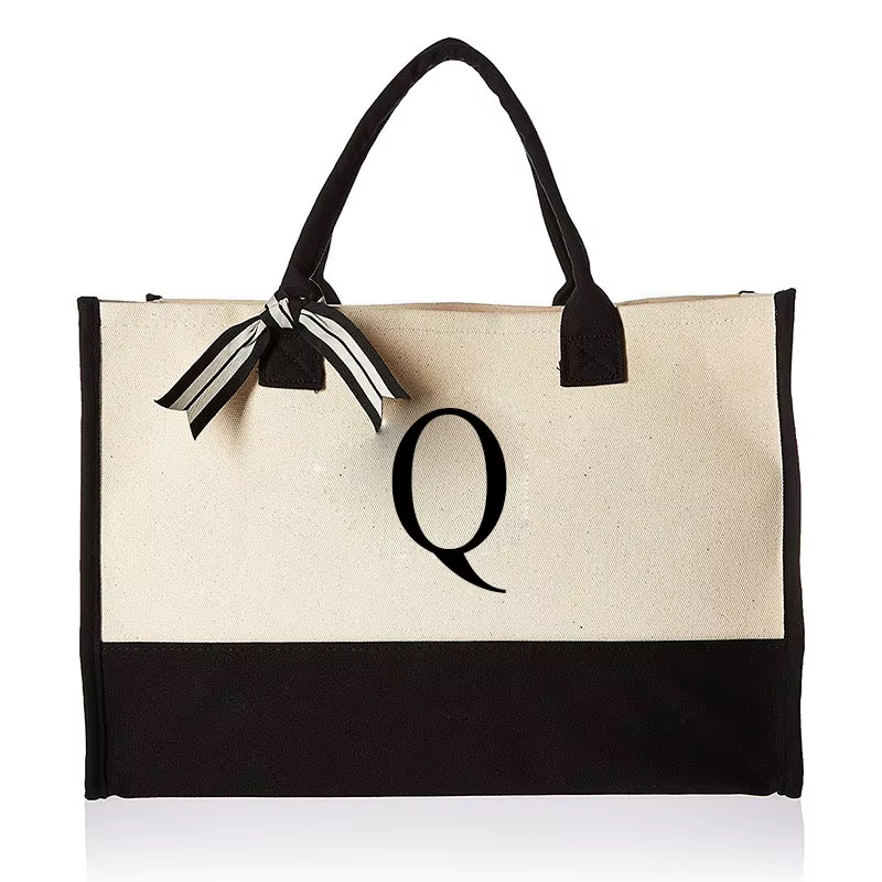 Tote Bag Fashion Canvas Totes Letters Flower Portable Beach Shoulder Shopping Casual Beach Bag Large Capacity Handbag Wholesale Tote Bag Fashion Canvas Totes Letters Flower Portable Beach Shoulder Shopping Casual Beach Bag Large Capacity Handbag Wholesale