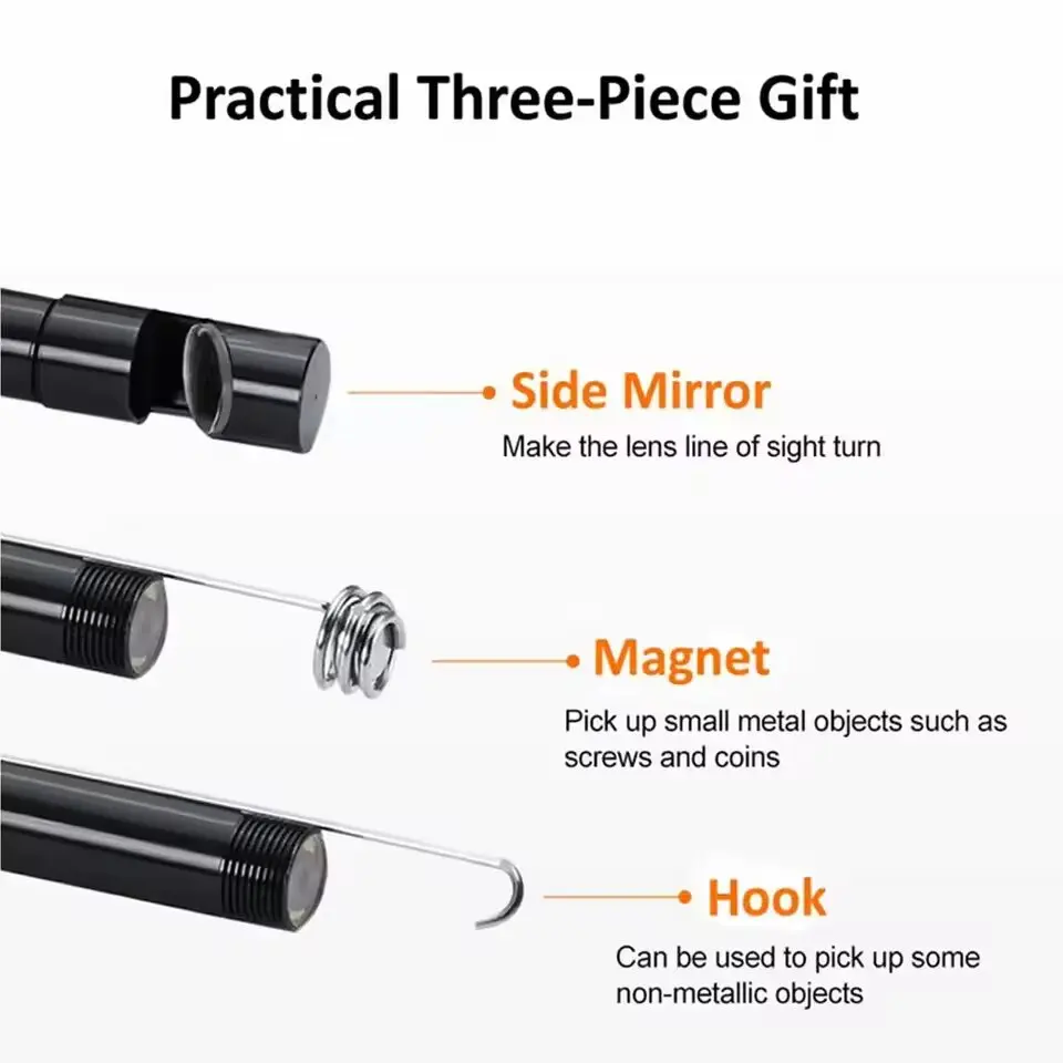 7.0MM TYPE-C Endoscope Camera IP67 Waterproof 6 Leds Adjustable USB Android Flexible Inspection Borescope Cameras for Phone PC 7.0MM TYPE-C Endoscope Camera IP67 Waterproof 6 Leds Adjustable USB Android Flexible Inspection Borescope Cameras for Phone PC - Image 4