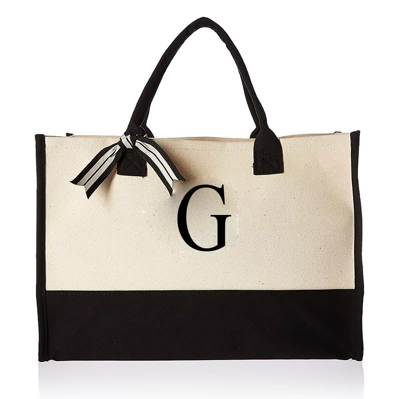 Tote Bag Fashion Canvas Totes Letters Flower Portable Beach Shoulder Shopping Casual Beach Bag Large Capacity Handbag Wholesale Tote Bag Fashion Canvas Totes Letters Flower Portable Beach Shoulder Shopping Casual Beach Bag Large Capacity Handbag Wholesale - Image 10