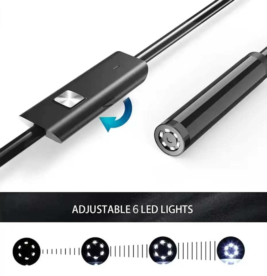7.0MM TYPE-C Endoscope Camera IP67 Waterproof 6 Leds Adjustable USB Android Flexible Inspection Borescope Cameras for Phone PC 7.0MM TYPE-C Endoscope Camera IP67 Waterproof 6 Leds Adjustable USB Android Flexible Inspection Borescope Cameras for Phone PC - Image 3