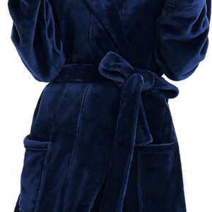Women Hooded Fleece Robe, Short Plush Robes for Womens with Hood Soft Warm Spa Bathrobe